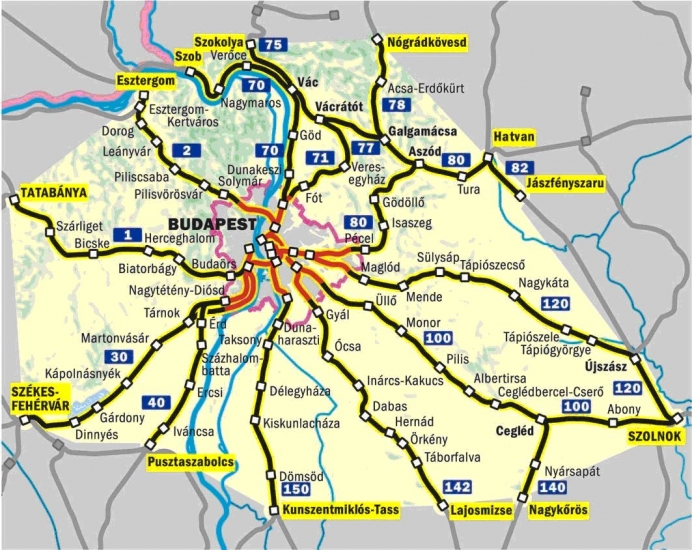 budapest és vonzáskörzete térkép Vasúti térképek   Magyarország vasútállomásai és vasúti megállóhelyei budapest és vonzáskörzete térkép